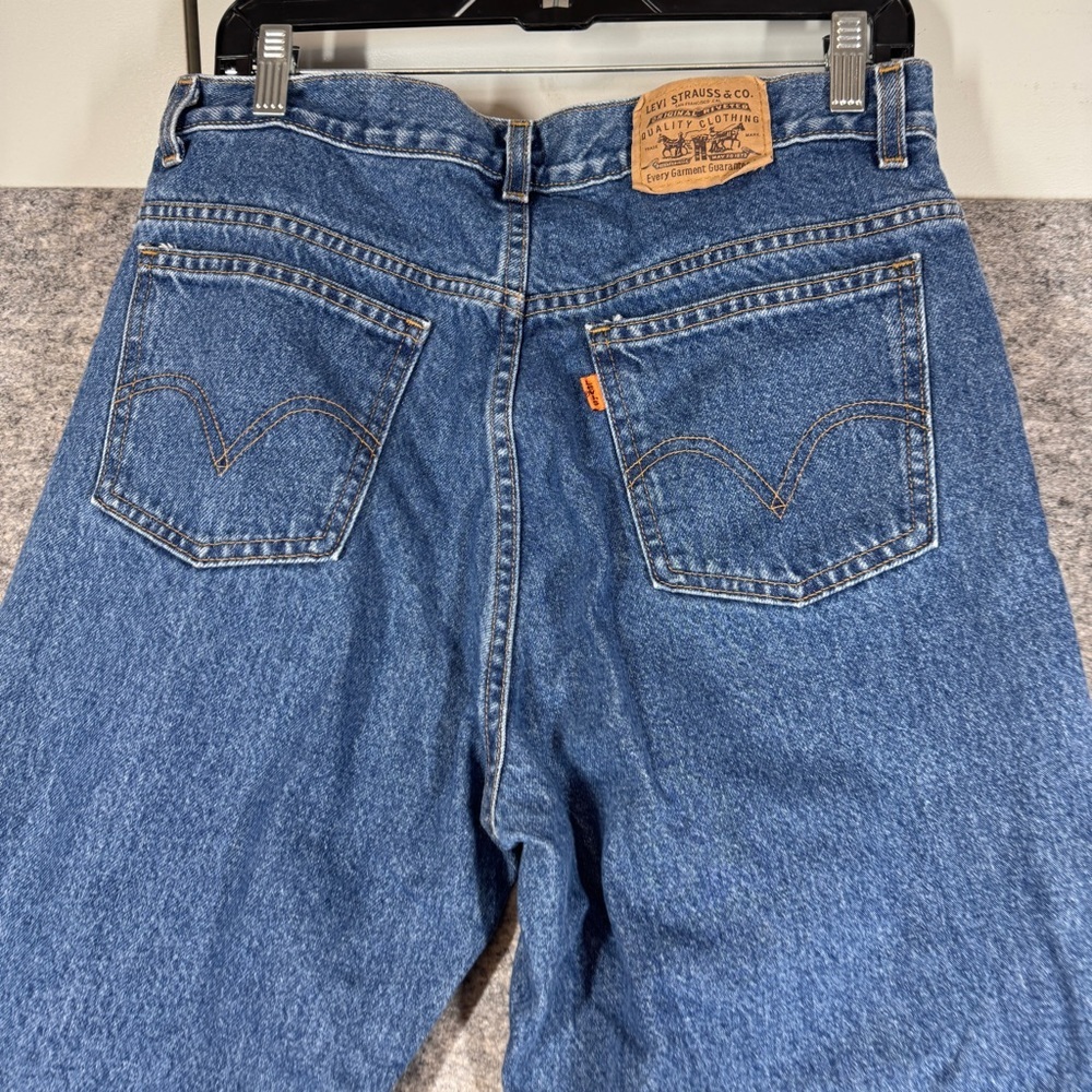 Vintage Levi's 90s Orange Tab Classic Blue Denim Jeans Straight Leg Size 34x32 - Picture 11 of 15